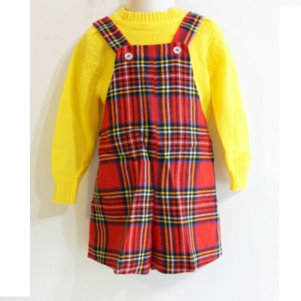 Neiman Marcus Vintage Red Plaid Shortall Size 2T 3T 4T 4
